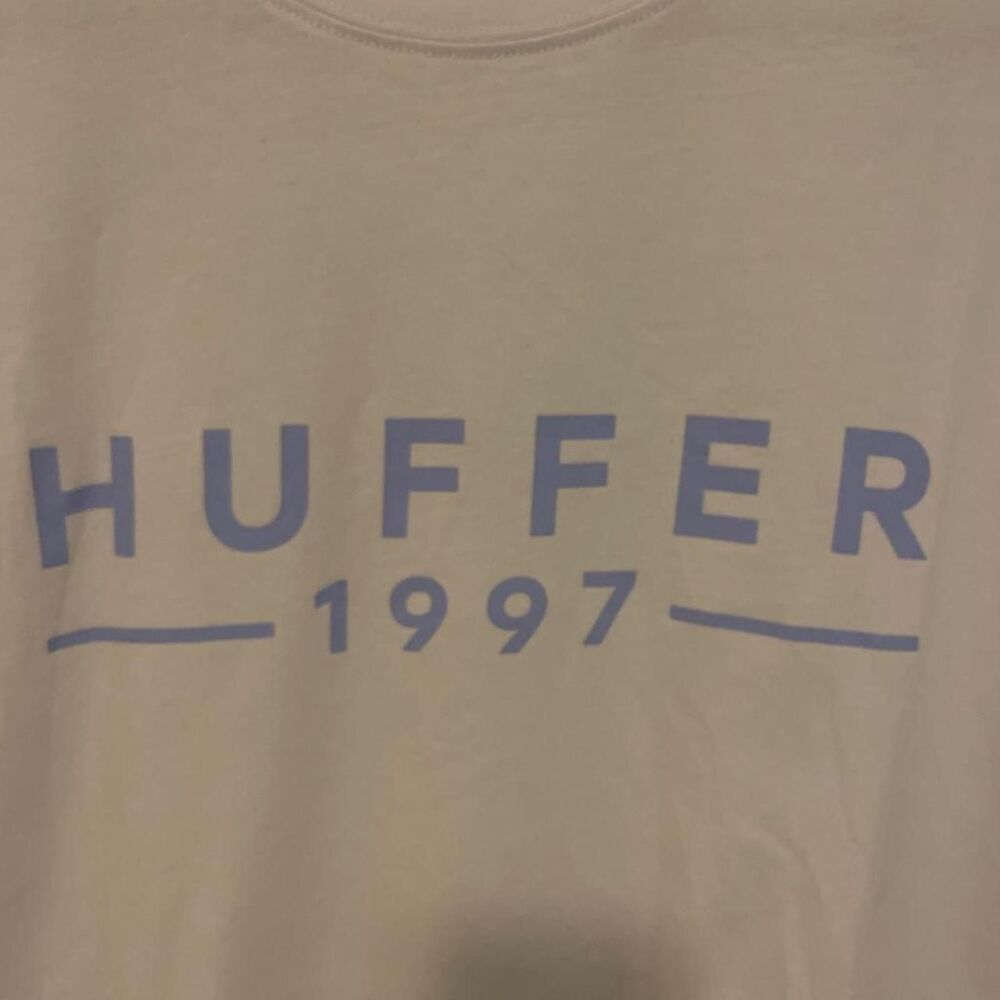Huffer Men's White and Cream T-shirt